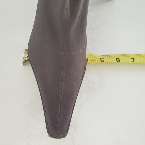 Martinez Valero Women's Dark Brown Stretch Pull On Boots Back Leather Trim 9.5 - Picture 8 of 16